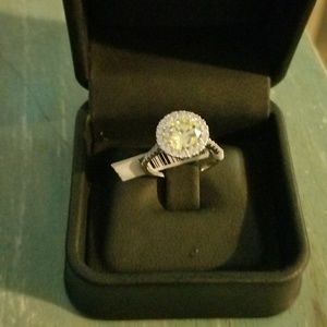 Citrine cz engagement wedding ring sterling